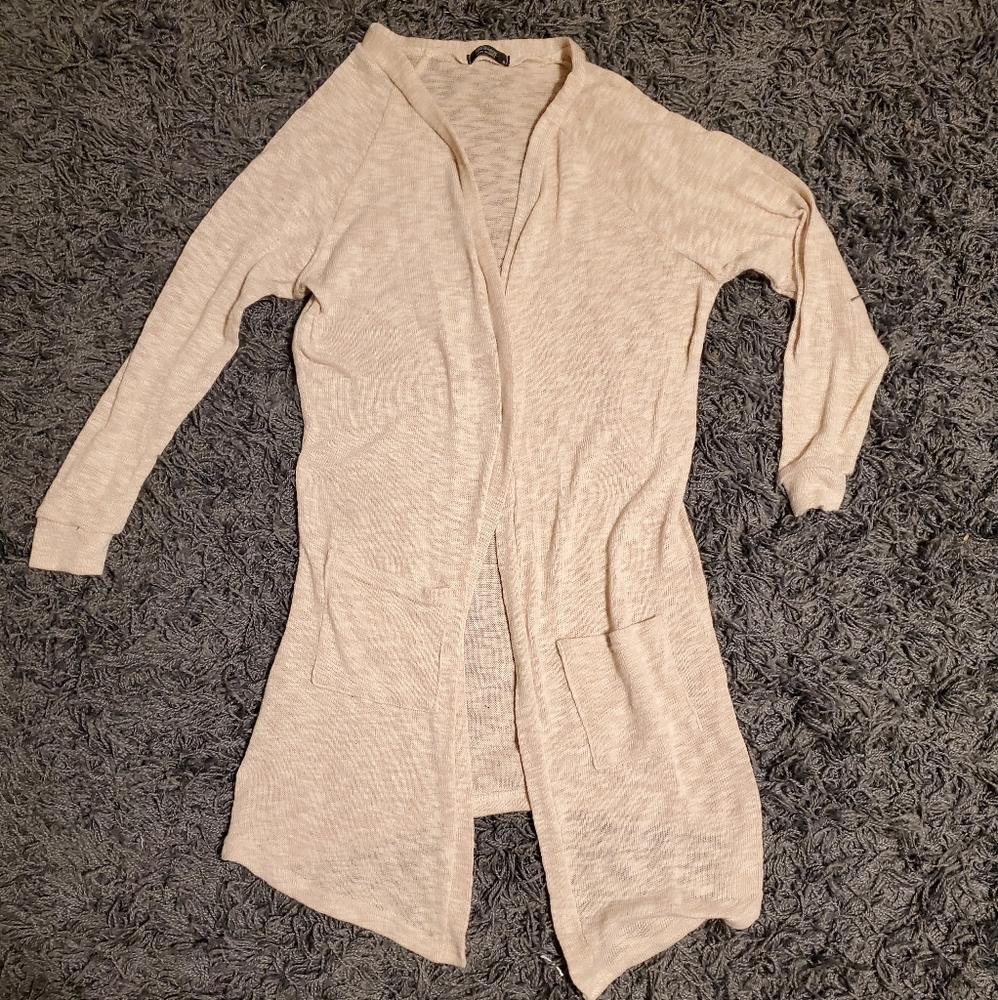 Cream colored light knit cardigain